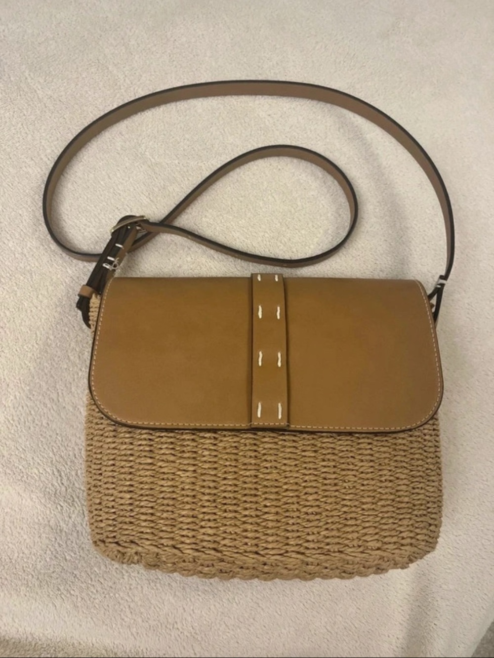 Woven Straw Crossbody Bag